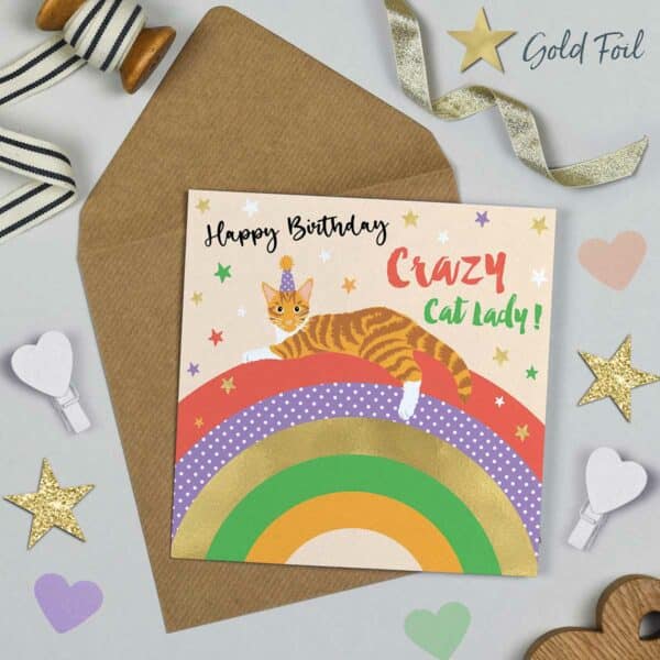 Over The Rainbow Crazy Cat Birthday